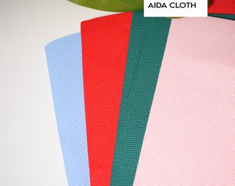 14ct Cross Stitch fabric - 14 count Aida Cloth-Color Aida Fabric (Blue aida, Red aida, Pink aida, Green aida)
