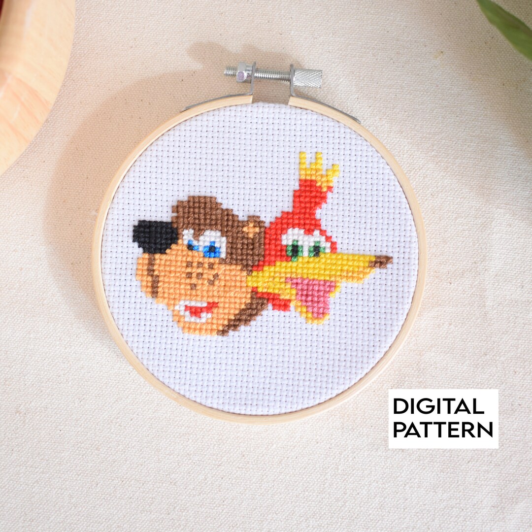 Banjo Kazooie Cross Stitch Pattern, Banjo Kazooie Embroidery