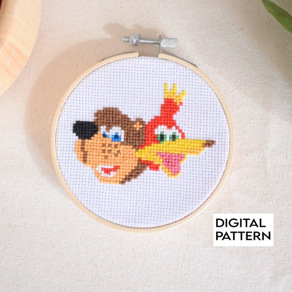 Banjo Kazooie Cross Stitch Pattern, Banjo Kazooie Embroidery Designs Digital Pattern for Instant Download