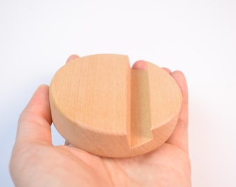3 Inch Round Wood Display Stand for embroidery hoop, Phone or business card