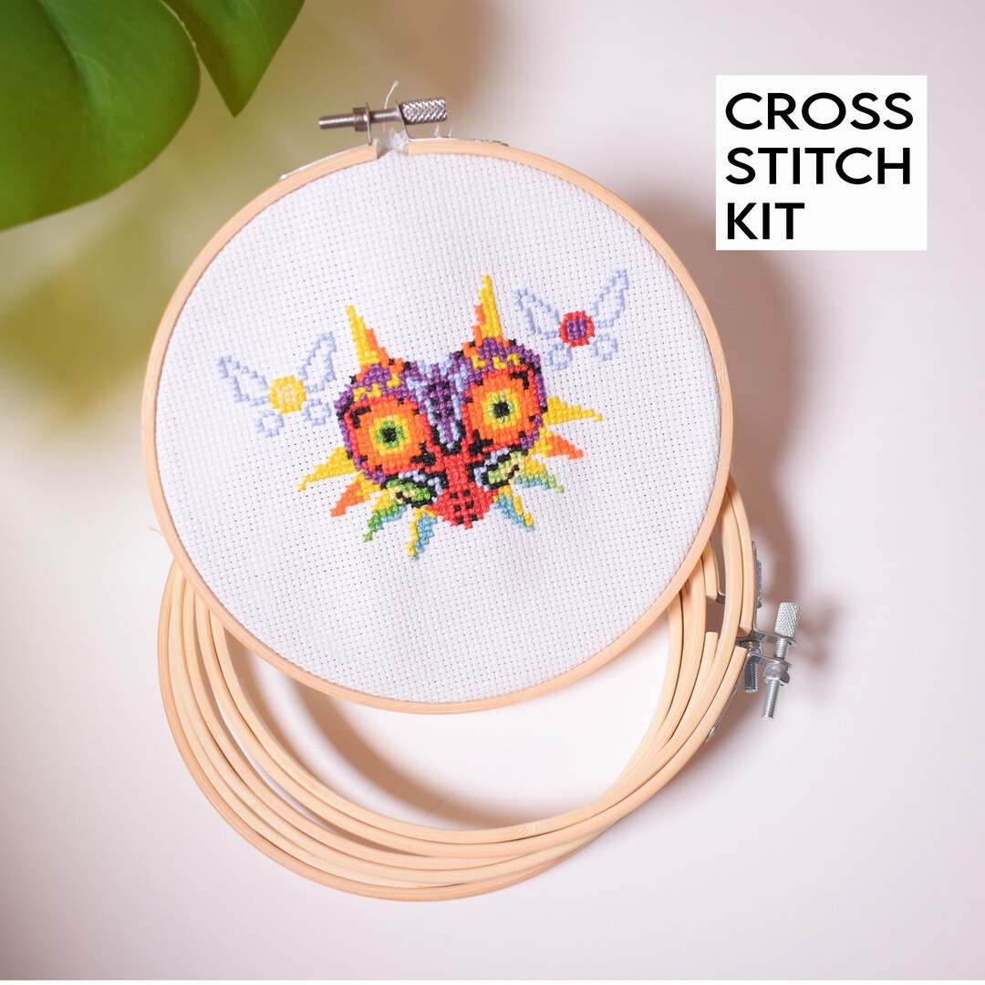 Legend Zelda Cross Stitch Kit, Majora's Mask Embroidery Kit, Video Game Cross Stitch, Zelda