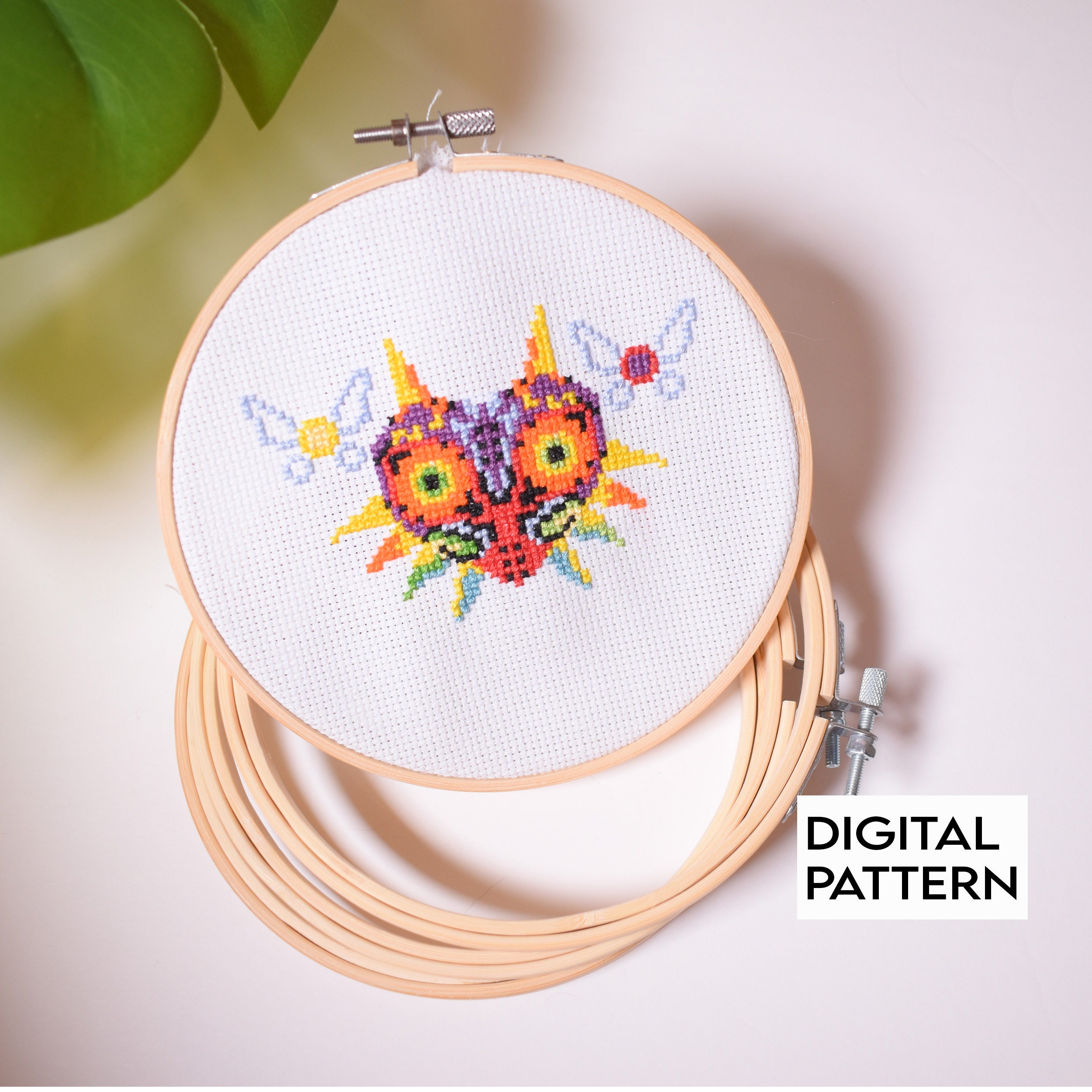 Legend Zelda Cross Stitch Pattern, Majoras Mask Digital Download
