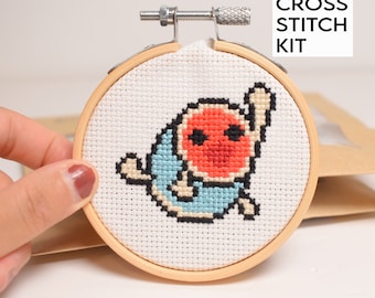 Taiko Drum Mini Cross Stitch Kit, Beginner Friendly Fun and Easy stitch kit, Taiko no Tatsujin drum