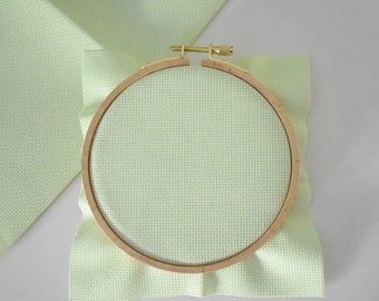 14 Count Light Green Cross Stitch Fabric, Aida Cloth, 14ct Apple green Cross Stitch Cloth, green color Aida Cloth (color close to DMC 772）