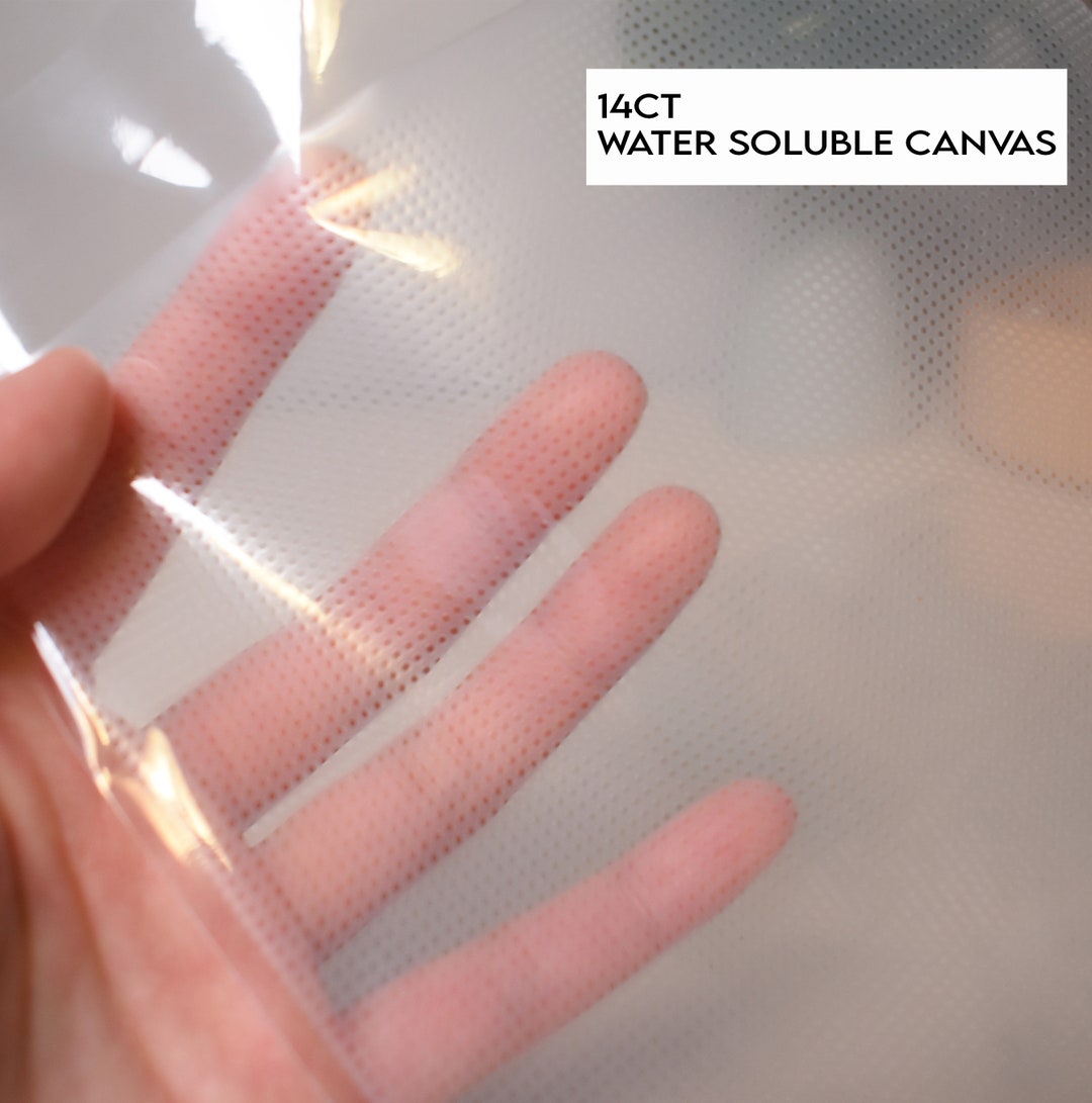 LZCSXON Water Soluble Canvas Cloth, 14 Count Aida Cloth, Cross Stitch Canvas, Disappear In Water DIY Handmade Embroidery Sewing Accessories. (30 X 22cm), White