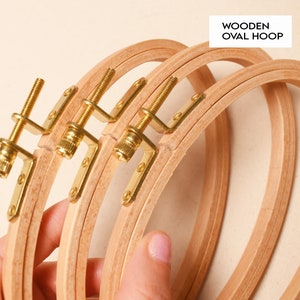 Cross Stitch Oval Hoop (beechwood) 6inch x 4inch, High Quality Wooden Oval Hoop, Embroidery frame with smooth edges. DIY Craft Tool