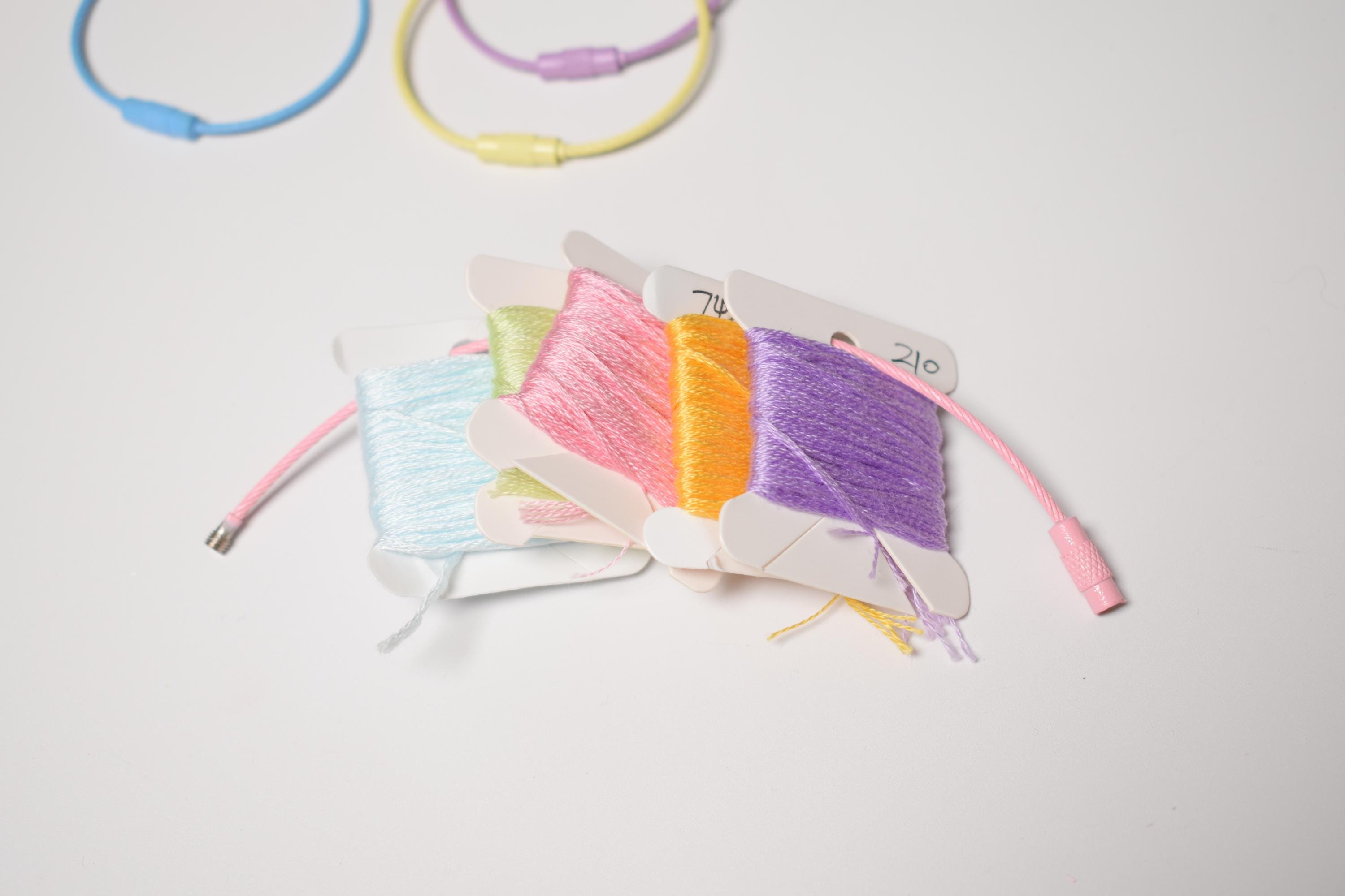 8 Pack Twist Lock Ring, Rainbow Floss Drop Ring, Cable Ring for ...