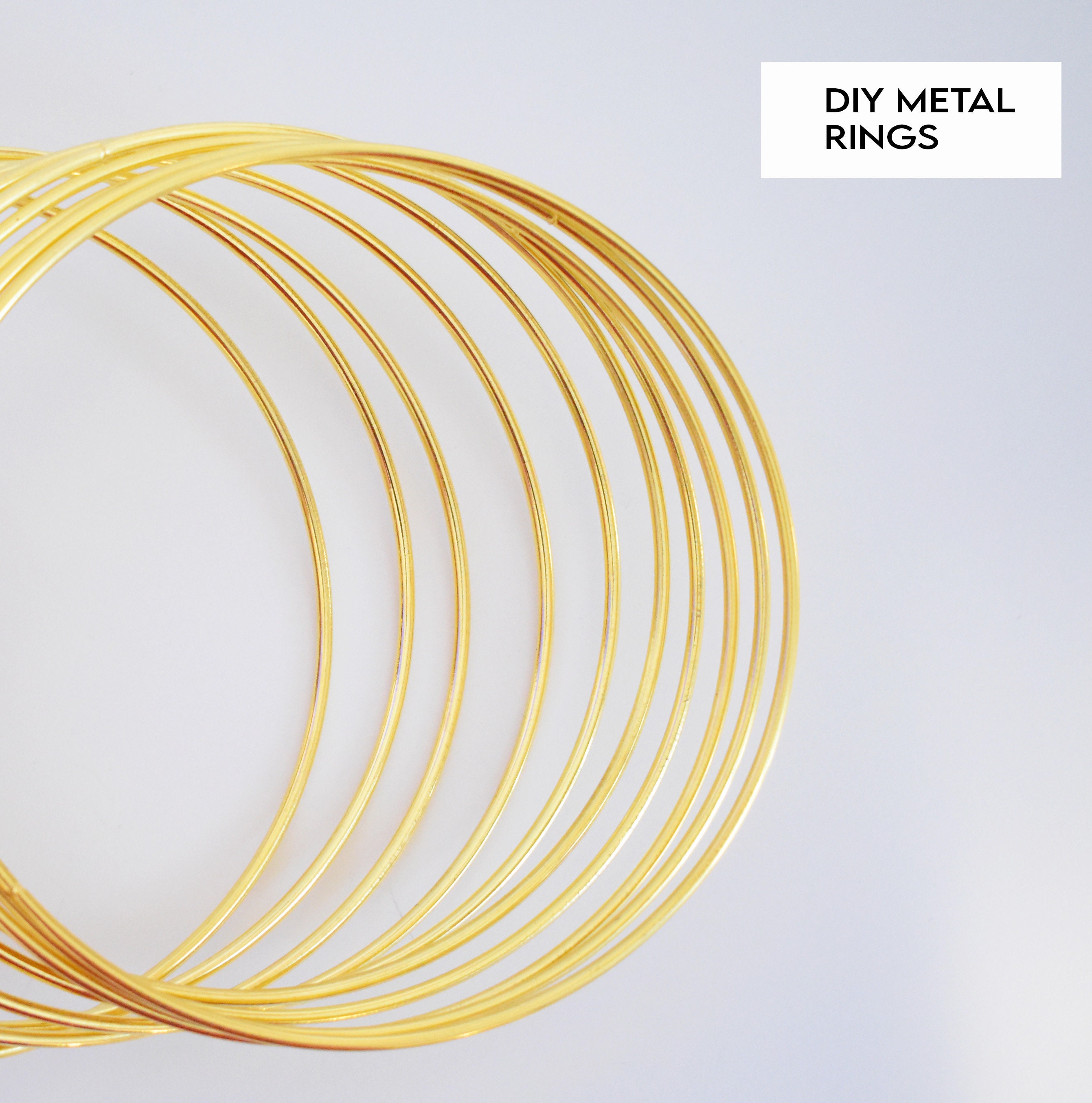 Gold Macrame Metal Hoop - Macrame Craft Ring - Dreamcatcher Hoop 3.5-40cm