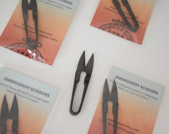 Black Iron Embroidery Scissors, Needlepoint Snips, 4" Sharp Snippers