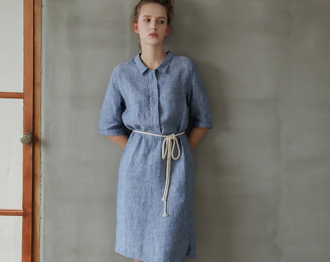 Linden Shirt Dress in Lightweight Linen