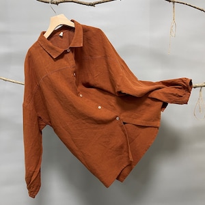 Oversized Linen shirt/Summer Linen shirt Women/ Drop shoulder Shirt/Linen Shirt Oversized/Relaxed Fit linen shirt/Linen Blouse Oversized