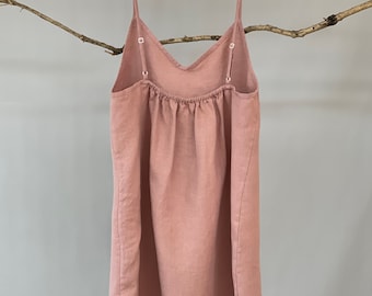 Cami dress, linen cami dress, linen sundress, mini summer dress, above the knee linen dress, linen slip dress, linen nightie, wedding dress