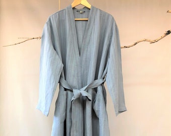 Men's linen bathrobe/Men's bathrobe/Travel Robe/Men's night robe/Guest house bathrobe/men's Spa robe/men's linen bathrobe/Men's bathrobe