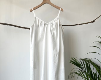 Full Slip, White Cotton Slip Full Length, Maxi White Underdress