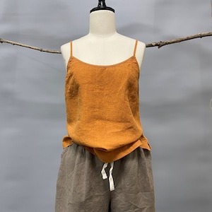 Simple Camisole, Linen Camisole, Linen slip top, camisole top, Scoop neck Camisole Top, Round neck camisole, Linen Camisole, Linen Tank top