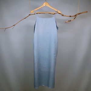 Slip dress, linen slip dress, round neck linen sundress, linen summer dress, linen midi dress, linen camisole dress, Linen midi cami dress