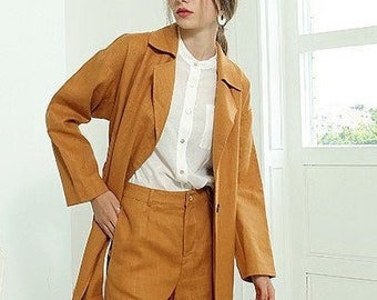 mustard linen jacket