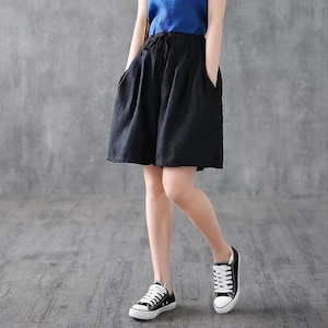 Women&#39;s linen shorts, Women Linen shorts, High Waist Linen Shorts, Linen hot pants, Hot pants,  linen Bermuda shorts for women, pink shorts