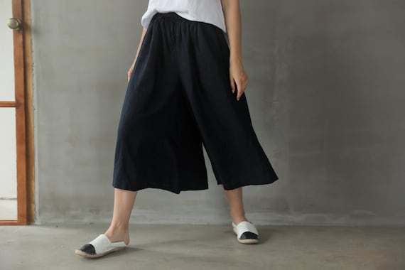 Culottes/culottes Linen Pants/loose Fit Linen Culottes/summer | Etsy