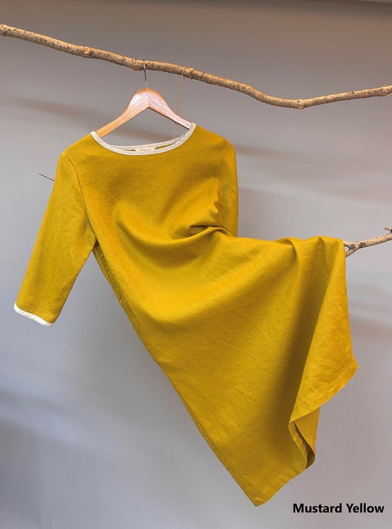 Knee length top linen dresses
