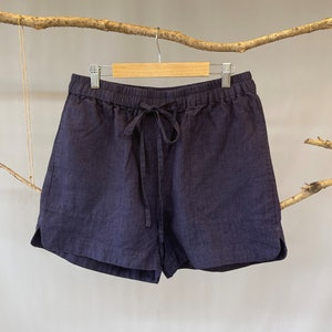 Pantalones cortos de lino, pantalones cortos activos de lino, pantalones cortos de lino de verano para mujeres, pantalones cortos para correr para mujeres, pantalones cortos de lino de ajuste relajado, pantalones cortos de corredor de lino, pantalones cortos imagen 3