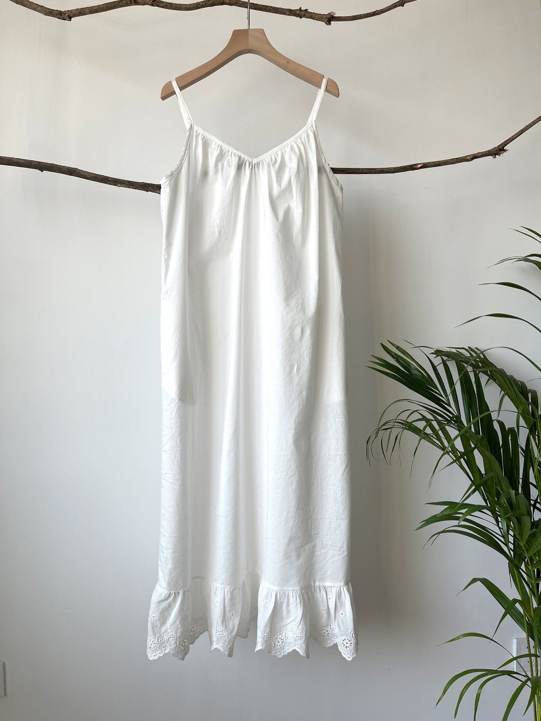 Full Slip, Cotton Slip Full Length, Maxi White Underdress, Maxi Slip