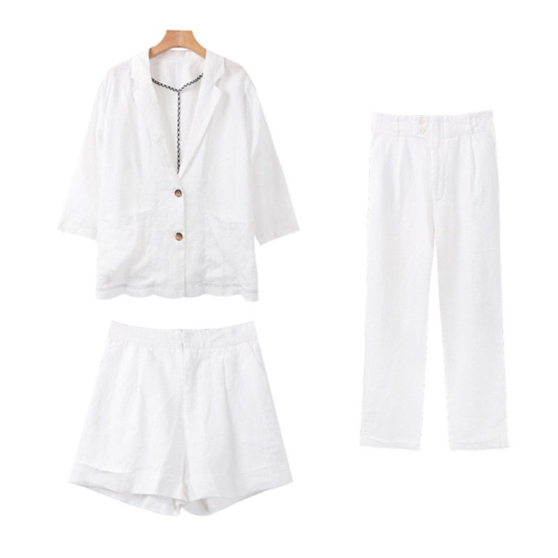 White Linen Blazer and Shorts White Linen Blazer and Pants | Etsy