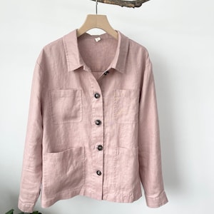 Women's Linen Jacket - Long Sleeve Button-Down Cardigan For Everyday Wear