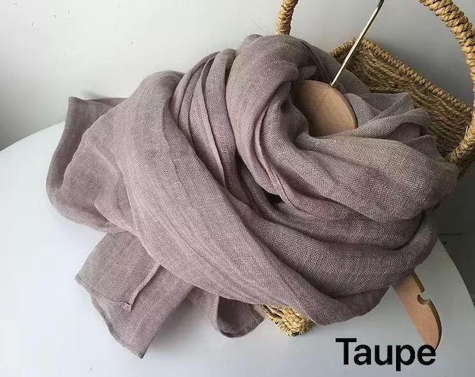 100% Linen Scarf, light linen shawl, linen Scarf, light linen wrap, linen shawl, linen scarf, natural linen scarf