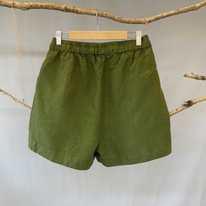 Pantalones cortos de lino, pantalones cortos activos de lino, pantalones cortos de lino de verano para mujeres, pantalones cortos para correr para mujeres, pantalones cortos de lino de ajuste relajado, pantalones cortos de corredor de lino, pantalones cortos imagen 5