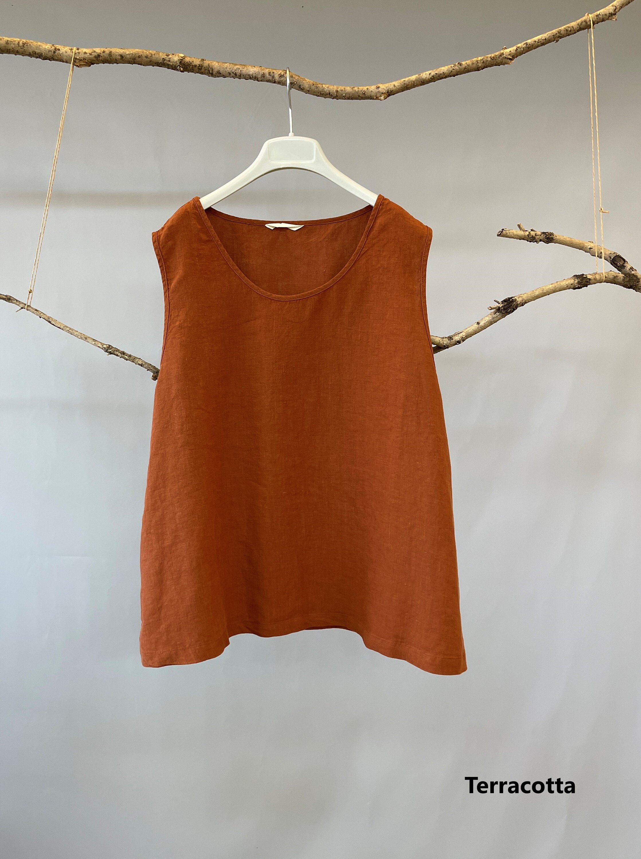 ［leinwande］Recycle Cotton Sleeveless Top Renew Linen and Organic Cotton Sleeveless Top, L | EILEEN FISHER