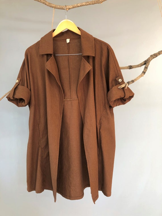 Heavy Linen Causal Jacket Women's Linen Jacket Linen Etsy