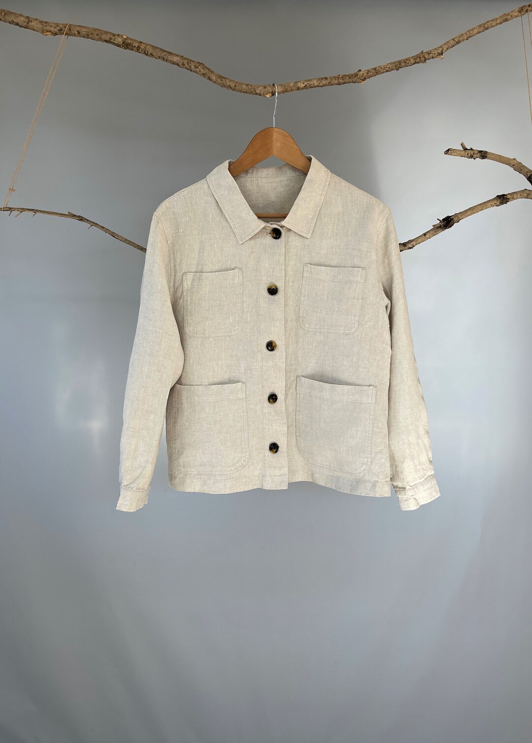 Women's Utility Jacket/linen Long Sleeve Jacket - Etsy