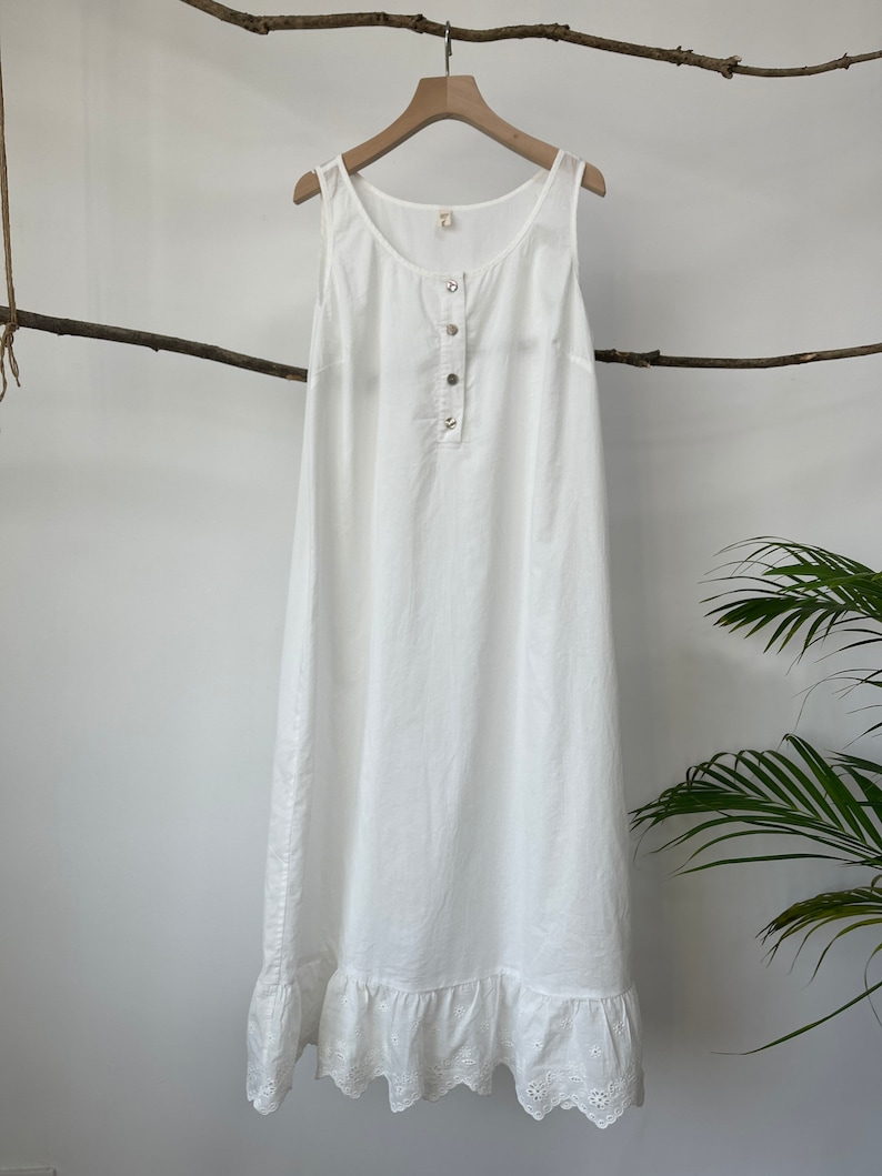 Full Slip White Cotton Slip Full Length Maxi White Etsy