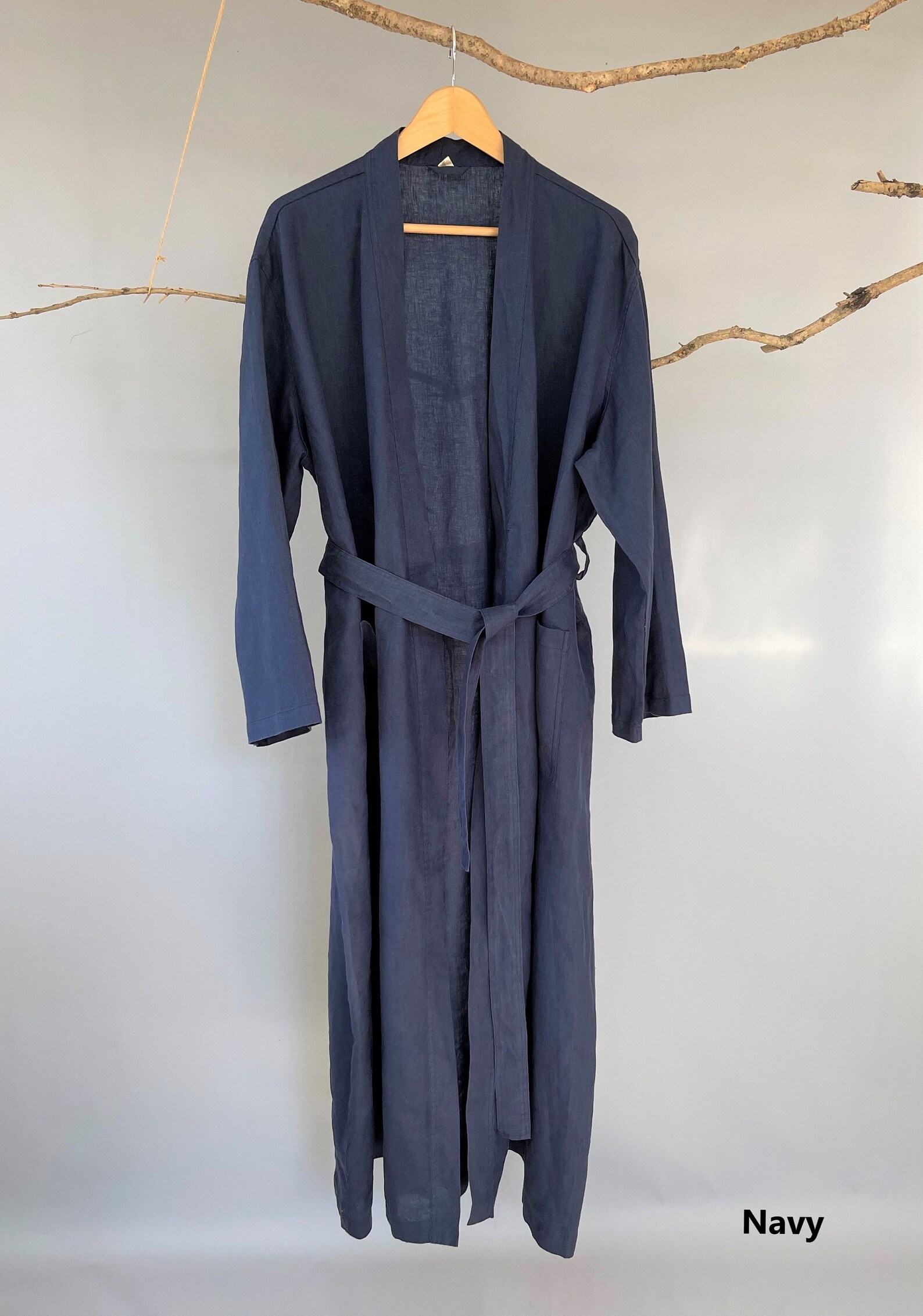 Men's Linen Bathrobe/men's Bathrobe/travel Etsy