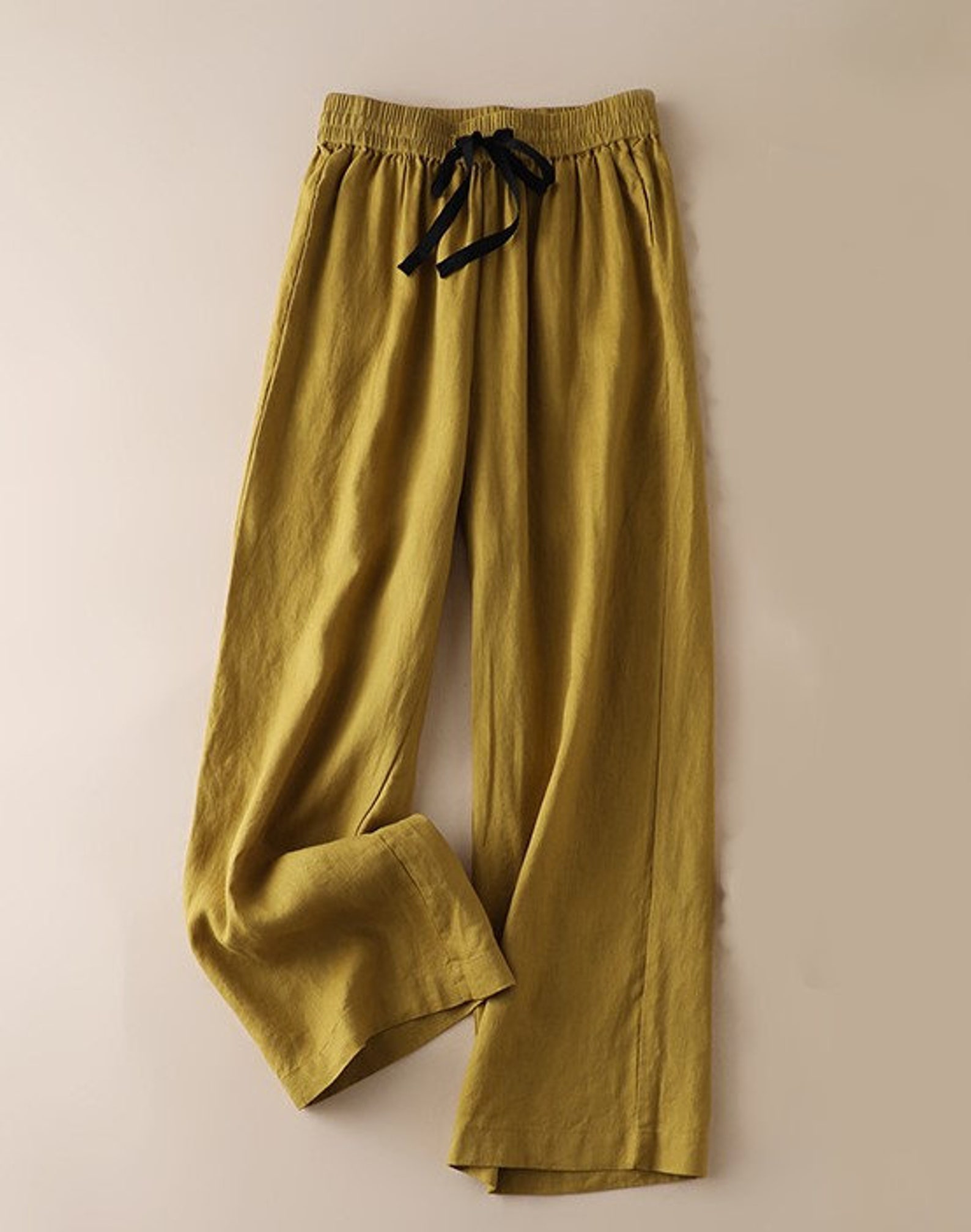 Full Length Linen Pants Straight Leg Linen Pants Classic Etsy