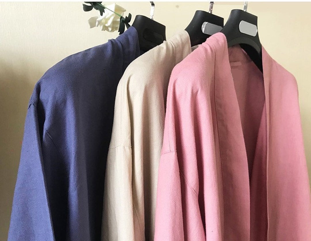 His and Her Linen Robe/travel Robe/hotel Robe/guest House Robe/spa Robe