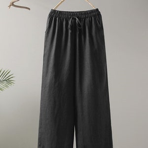 Full Length Linen Pants Classic Long Linen Pants Straight - Etsy