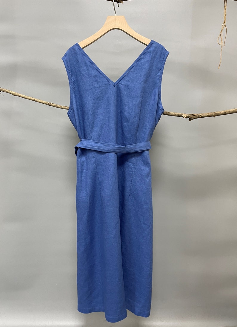 Linen Wrap Dress Sleeveless Midi Dress Sleeveless Wrap Etsy