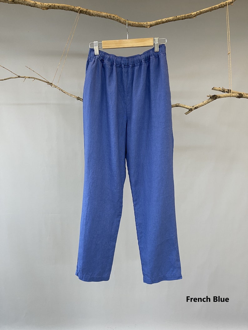 Tapered linen pants SOHO trousers linen pants with drawstring waistClassic linen pantsWashed linen pantsTapered pantsSlack linen pants