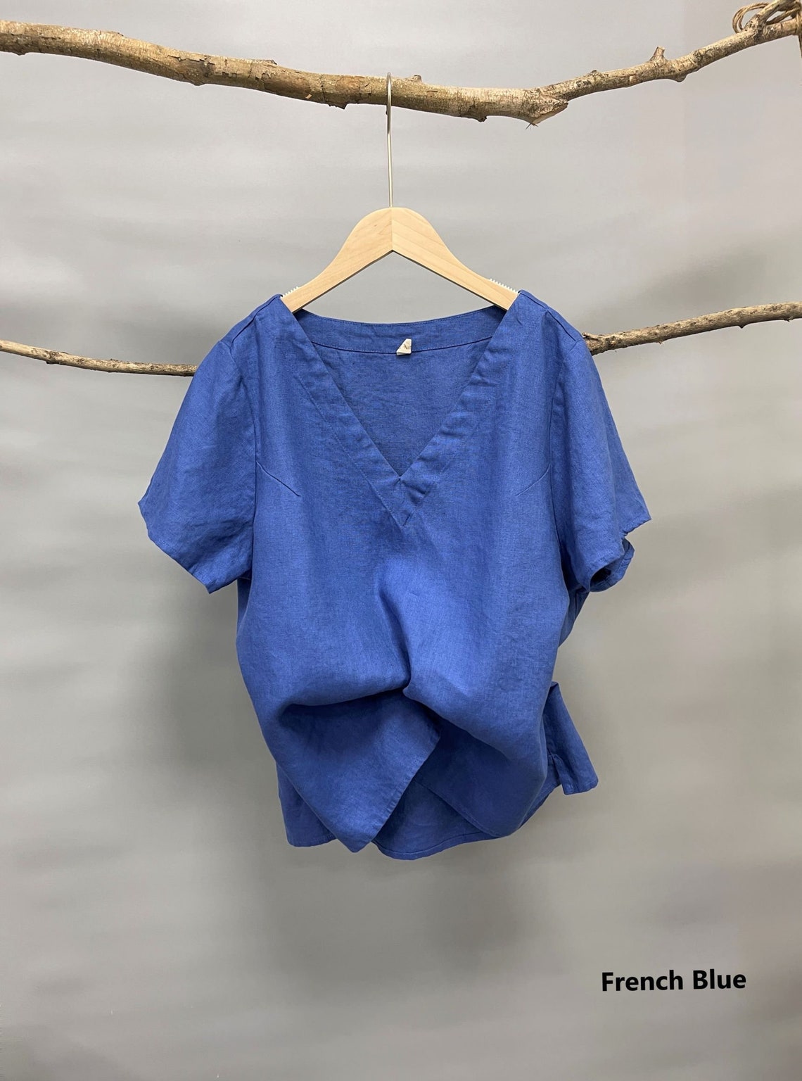 Classic Linen Tee Women Women's Short Sleeve Linen Top Etsy