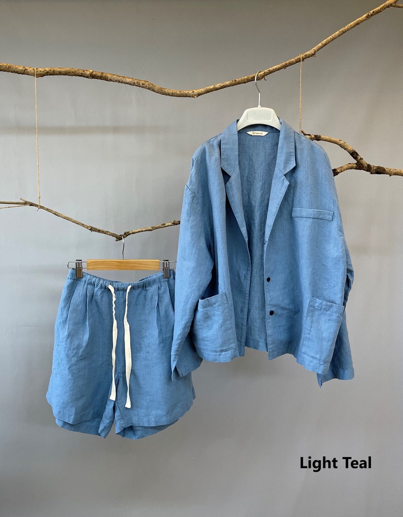 Relaxed Linen Blouse & Shorts Set main image 1