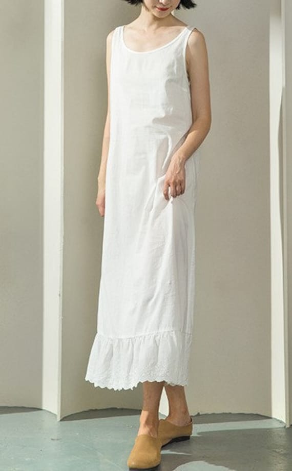 Full Slip, Cotton Slip Full Length, Maxi White Underdress, Maxi Slip, White  Cotton Slip Dress, Black Slip Dress, Full Length Cotton Slip 