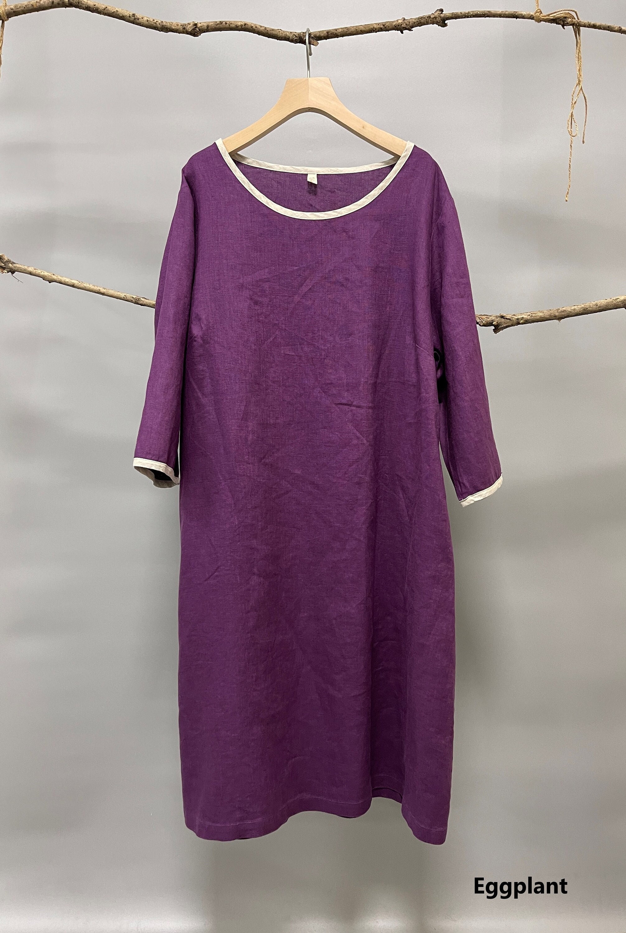 日本全国送料無料商品 特集 Linen Casual Dress, Midi Shape A Dress, Linen Length Knee ワンピース