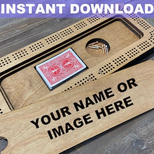 Cribbage Board with Storage Compartment FILE, 3 Track Rectangular, Instant Download, Glowforge File, Laser File, Personalize, w/Instructions