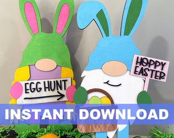Easter Gnomes Shelf Sitters File, Instant Download, DIY Kit, SVG, DXF  Glowforge File, Laser Cut, Gnome File, Easter Egg Hunt, Paint Party