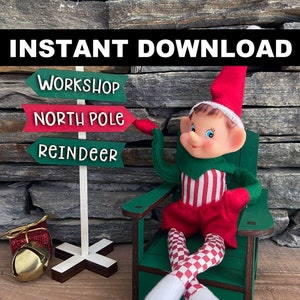 Christmas Elf #5 - Christmas Elf Props and Signs INSTANT DOWNLOAD File for Laser Cutters