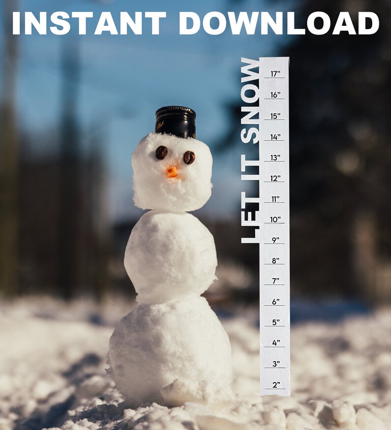 Snowman Snow Measuring Sticks Instant Download, 4 Design Files, DIY Kit ...