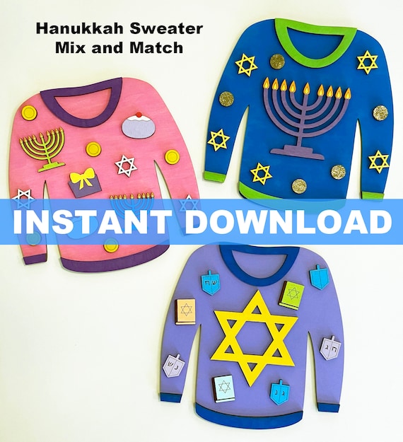 Hanukkah Sweater File Instant Download for DIY Kit SVG DXF - Etsy