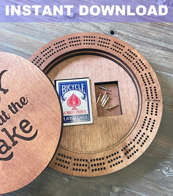 Cribbage Board with Storage Compartment FILE, 3 and 4 Track Files Included, Instant Download, Glowforge File, Laser File, Personalized Game